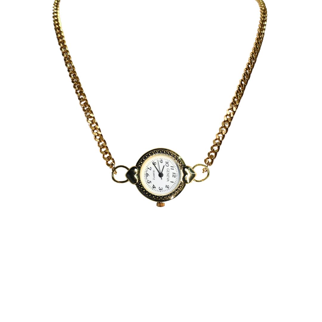 Customize: Single Dial Watch Choker Necklace (Gold)