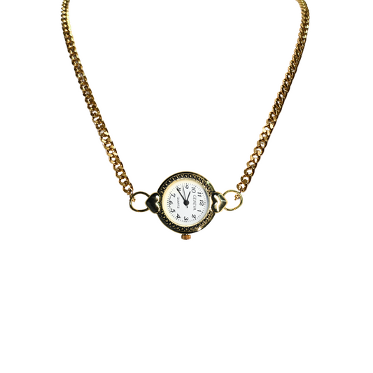 Customize: Single Dial Watch Choker Necklace (Gold)