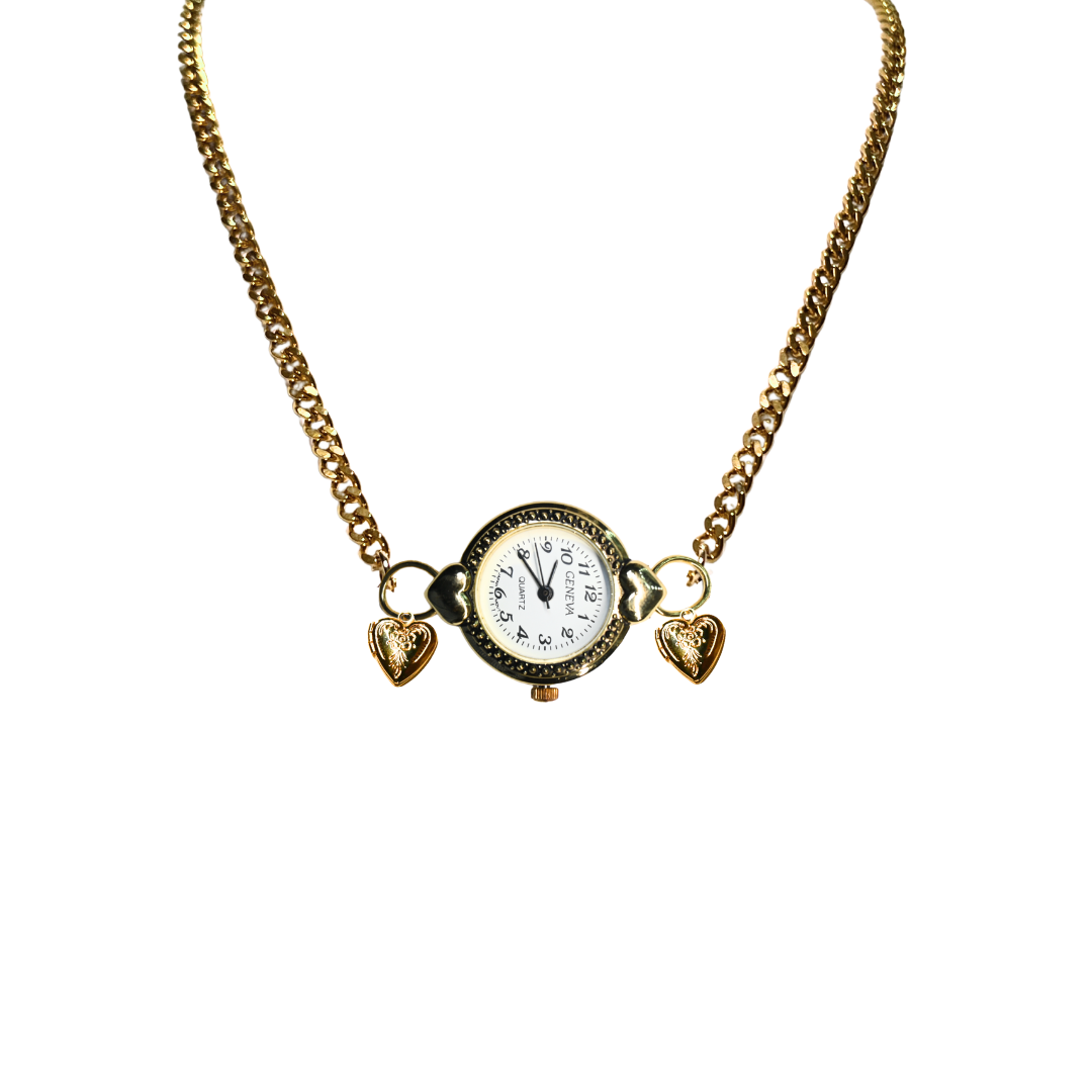Customize: Single Dial Watch Choker Necklace (Gold)