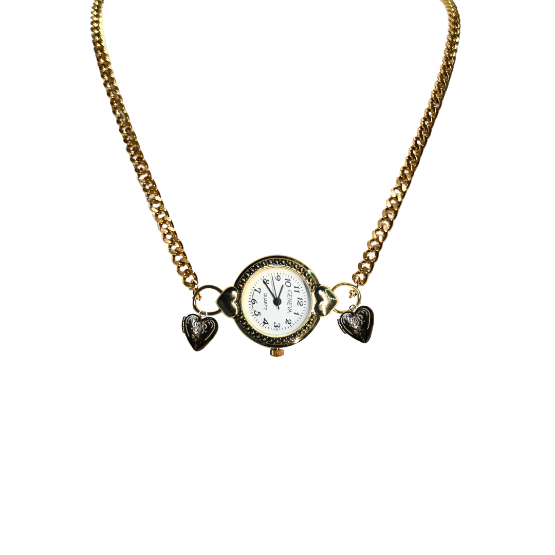 Customize: Single Dial Watch Choker Necklace (Gold)