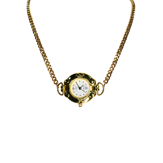 Customize: Single Dial Watch Choker Necklace (Gold)