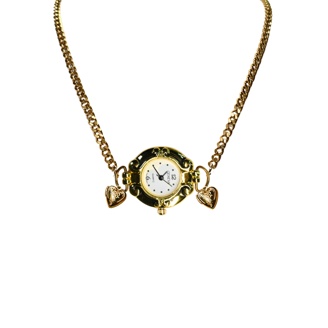Customize: Single Dial Watch Choker Necklace (Gold)