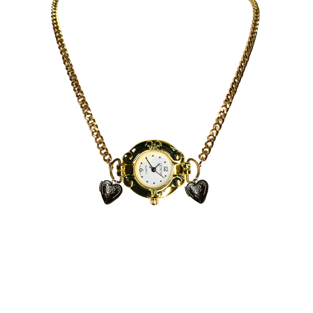 Customize: Single Dial Watch Choker Necklace (Gold)