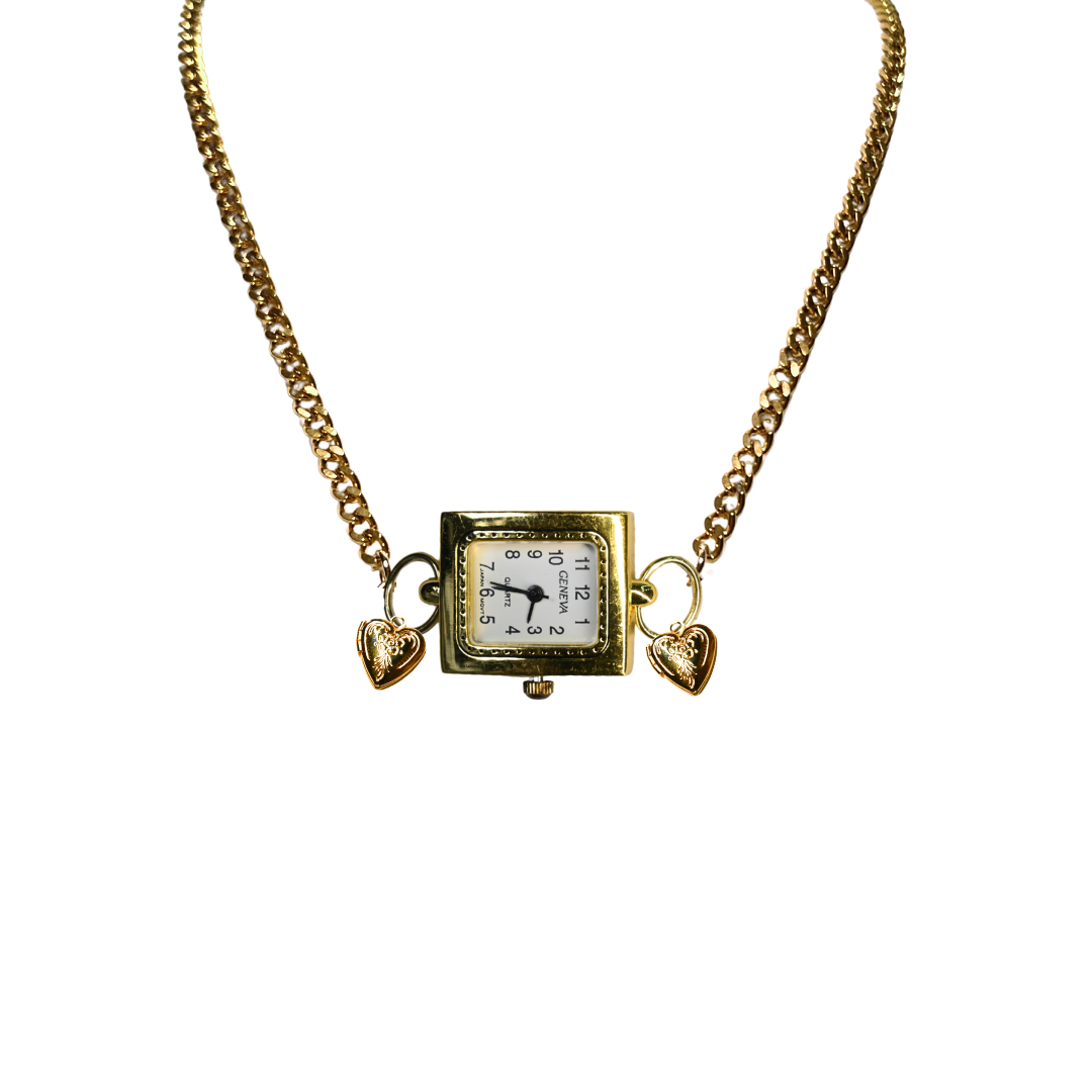 Customize: Single Dial Watch Choker Necklace (Gold)