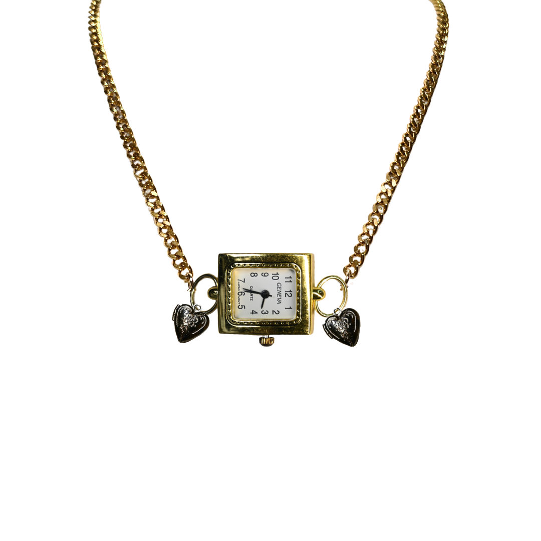 Customize: Single Dial Watch Choker Necklace (Gold)