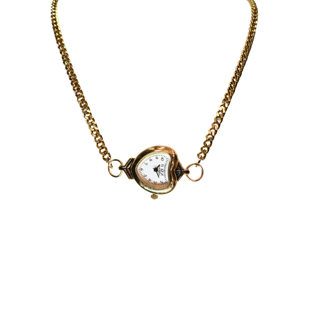 Customize: Single Dial Watch Choker Necklace (Gold)