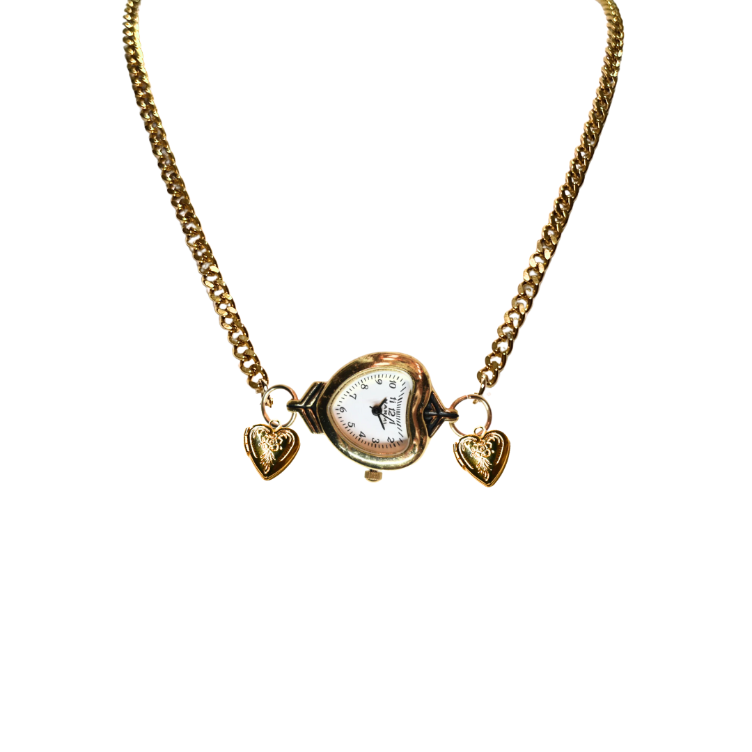 Customize: Single Dial Watch Choker Necklace (Gold)