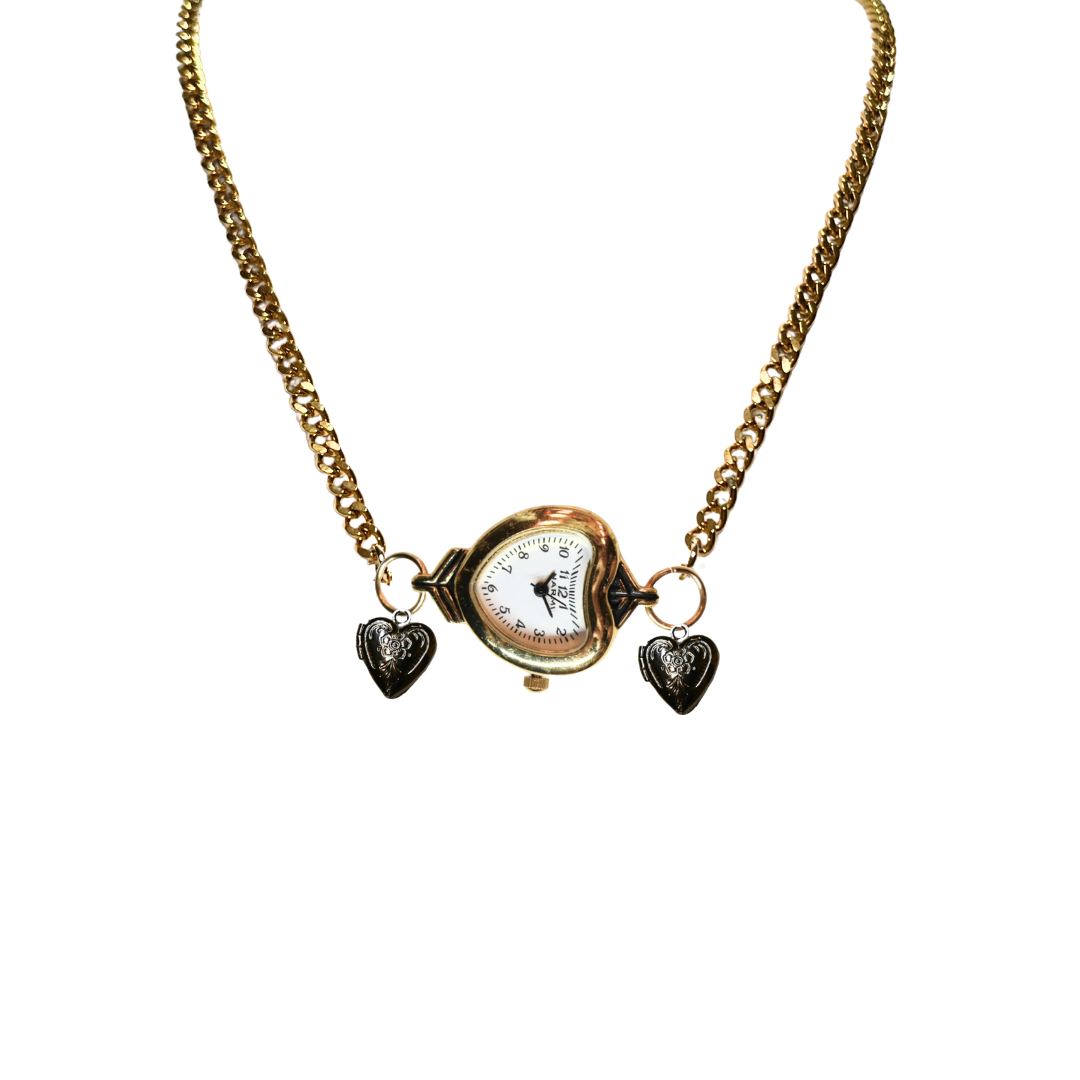Customize: Single Dial Watch Choker Necklace (Gold)