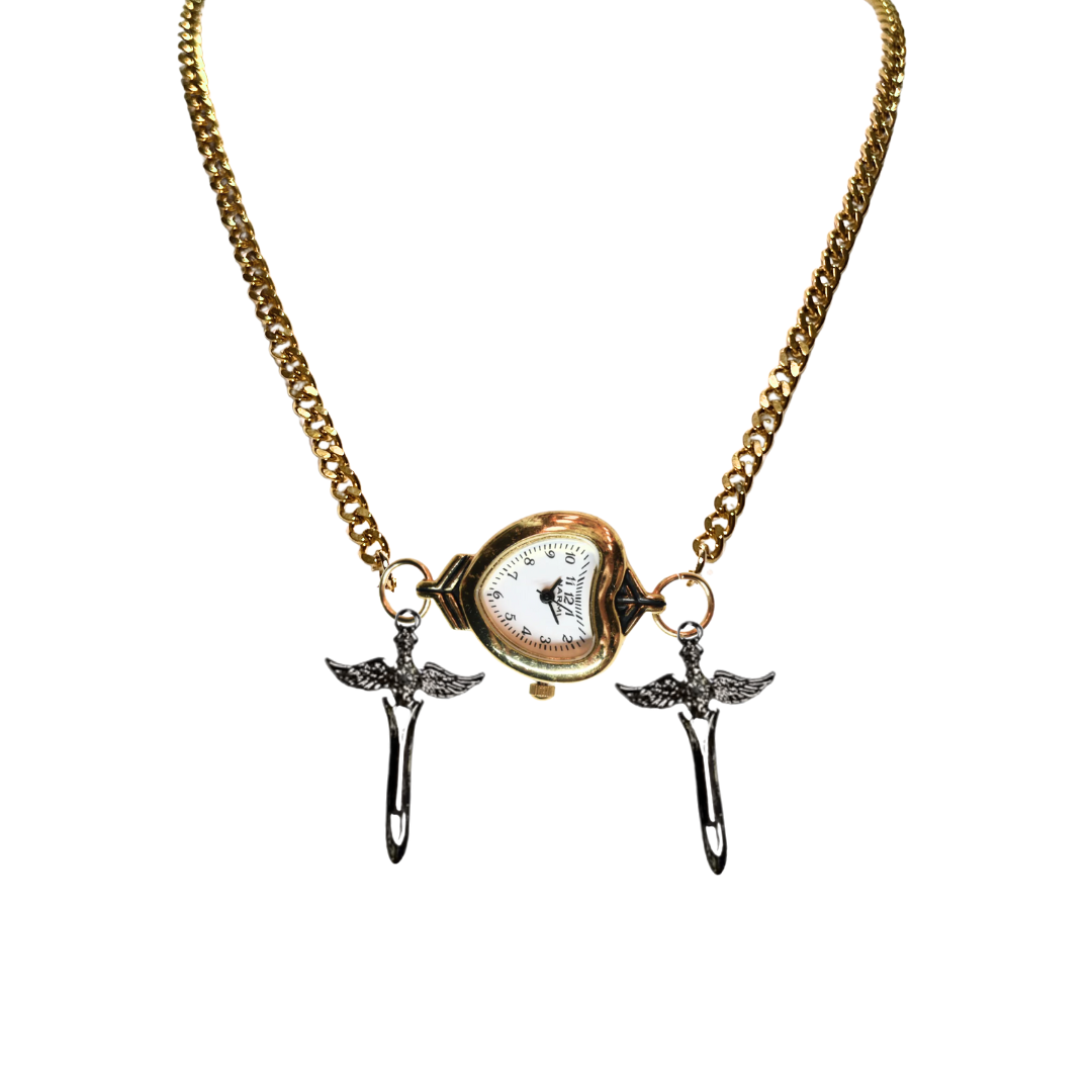 Customize: Single Dial Watch Choker Necklace (Gold)