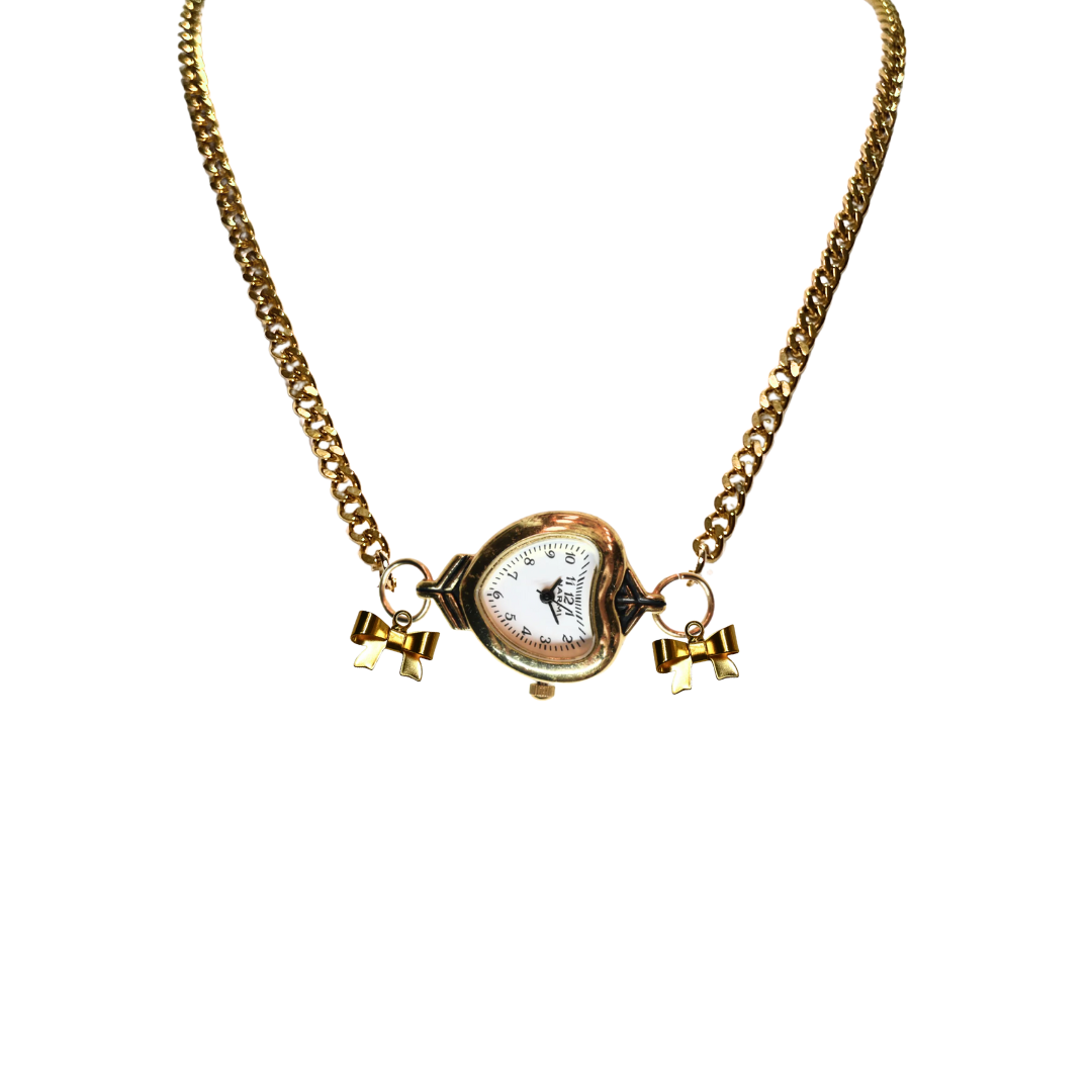 Customize: Single Dial Watch Choker Necklace (Gold)