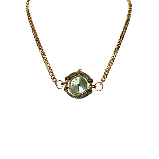 Customize: Single Dial Watch Choker Necklace (Gold)