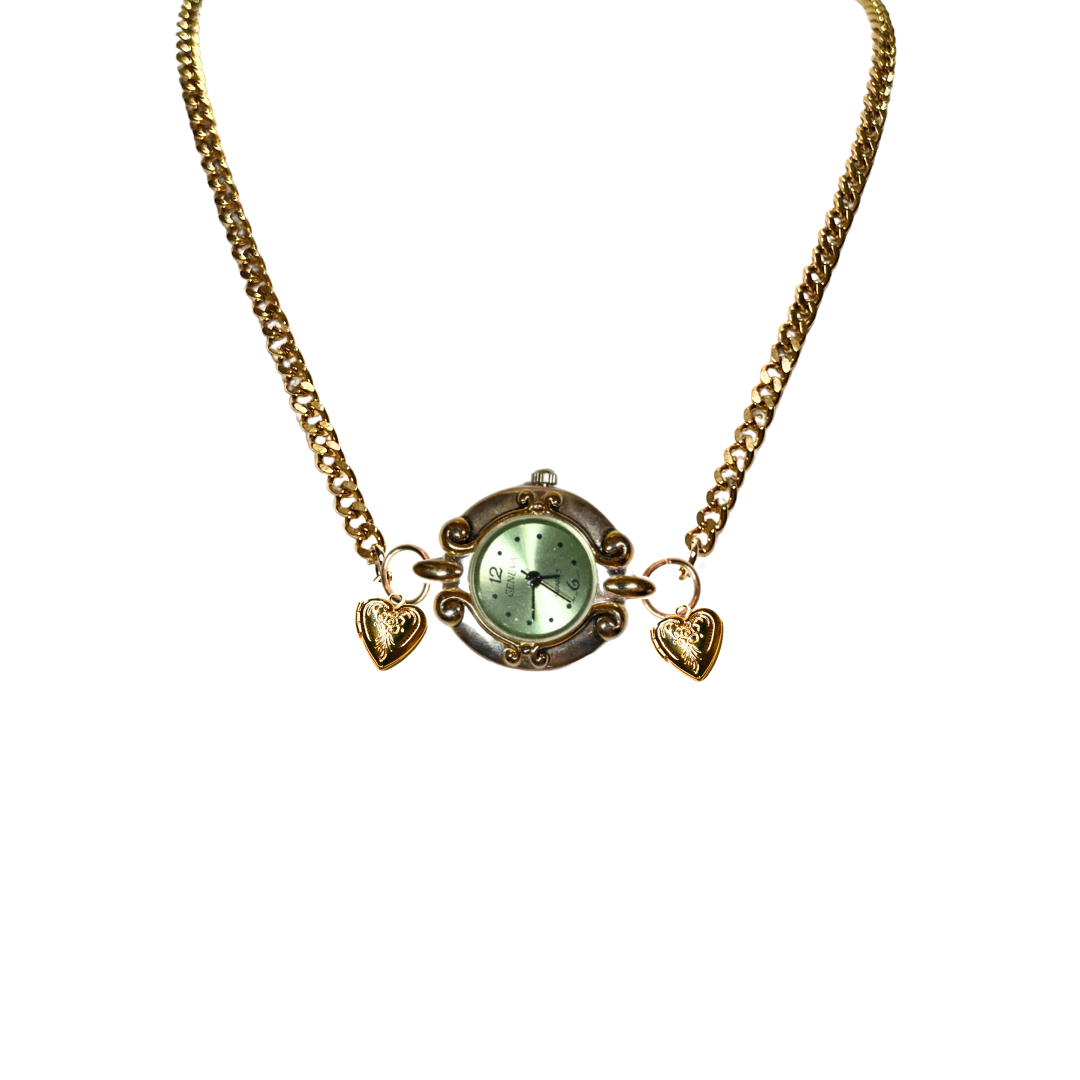 Customize: Single Dial Watch Choker Necklace (Gold)