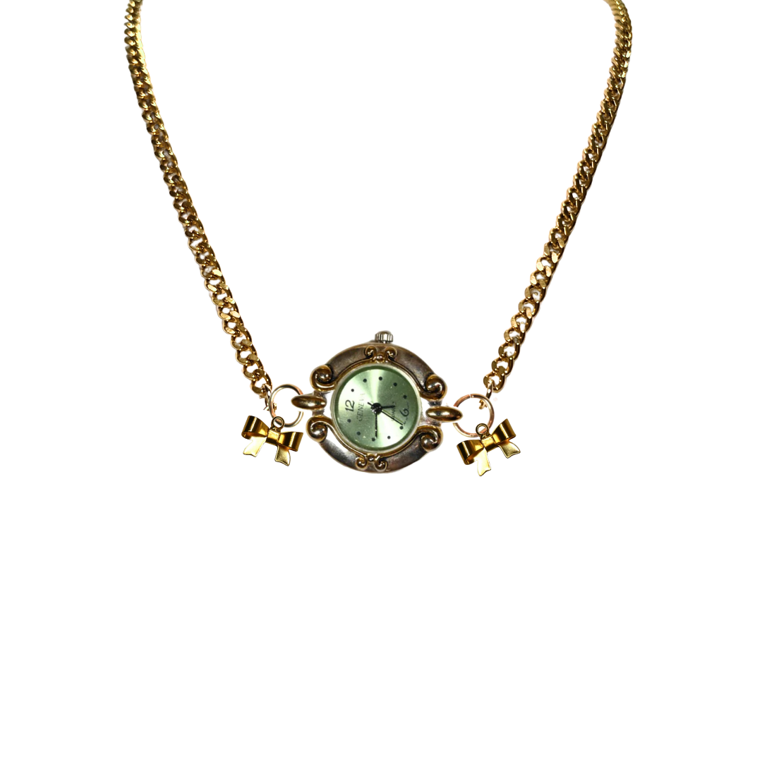 Customize: Single Dial Watch Choker Necklace (Gold)
