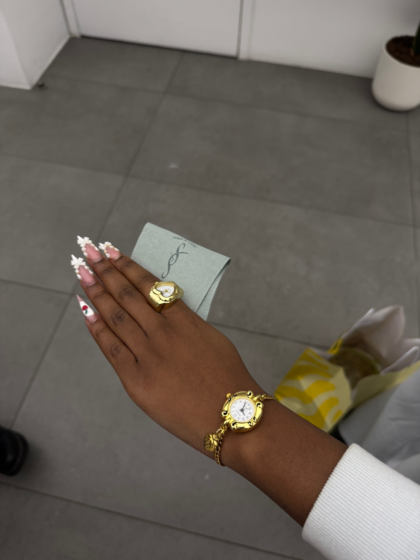 Gold Branded Watch Ring