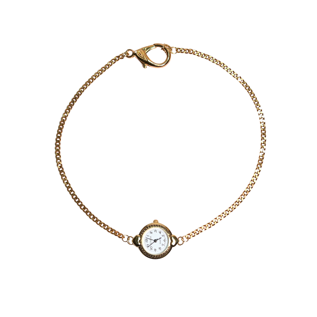 Gold Heart Watch Choker