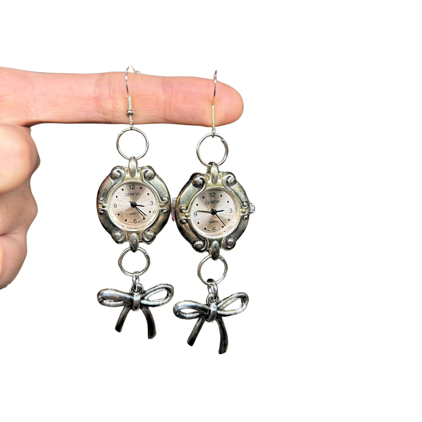 Pink Bow Watch Earrings