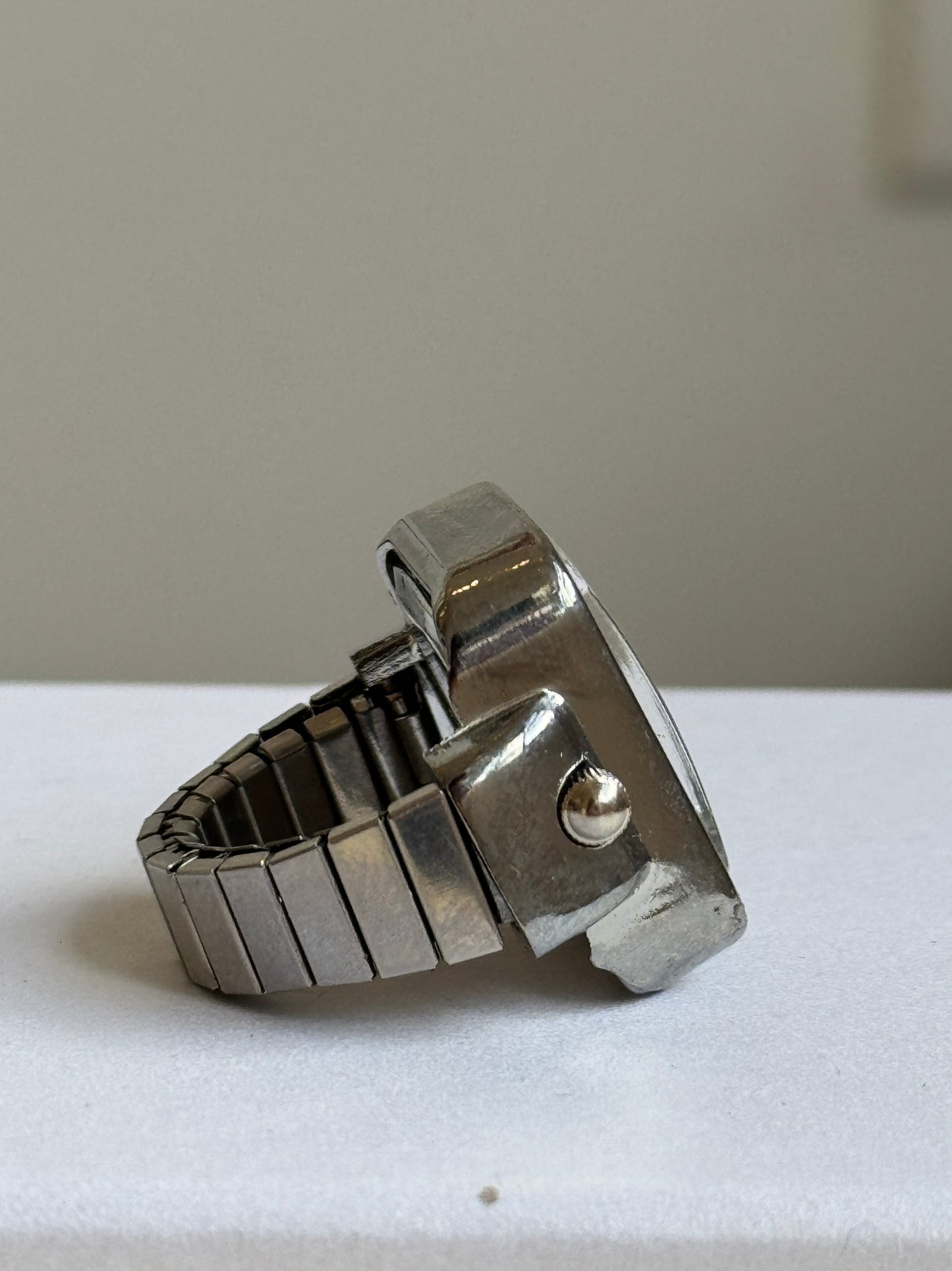 Silver Rectangle Watch Ring