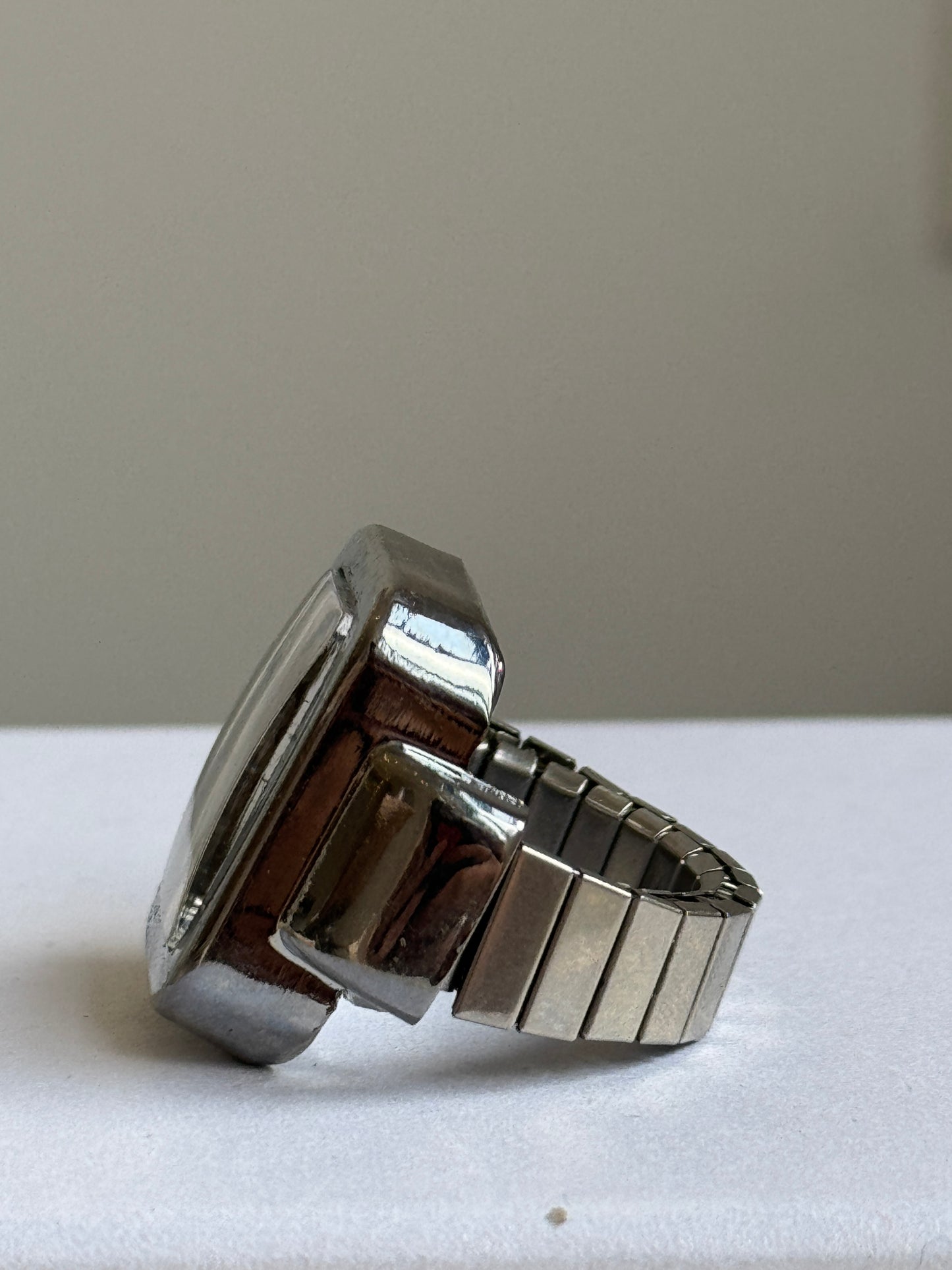 Silver Rectangle Watch Ring