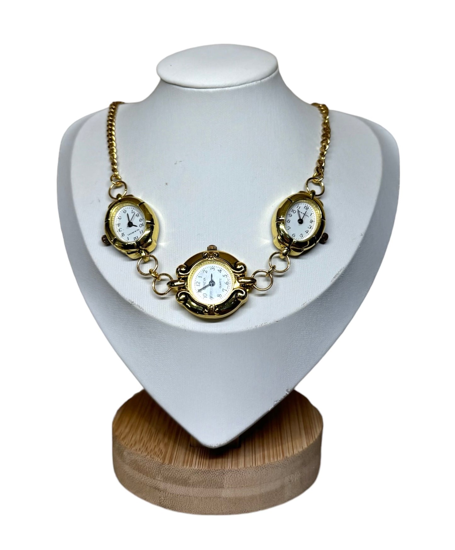 Triple Gold Watch Chain Choker