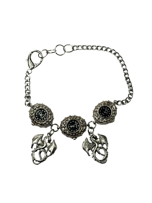Silver Dragon Watch Necklace