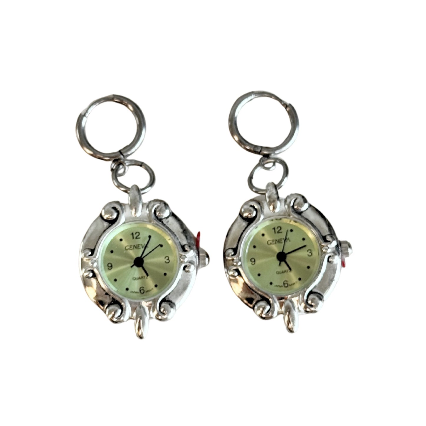 Green Watch Huggies Earrings