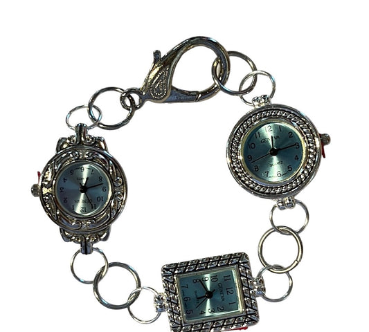 Stylish blue watch bracelet, seamlessly blending timepiece functionality with trendy accessory flair