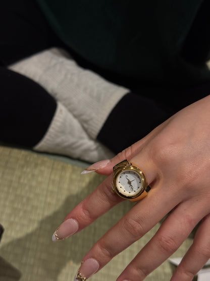 Gold Round Watch Ring