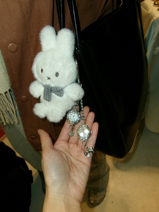 Pink and Silver Bag Charm Duo