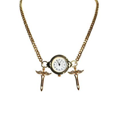 Customize: Single Dial Watch Choker Necklace (Gold)