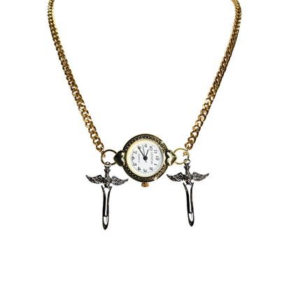 Customize: Single Dial Watch Choker Necklace (Gold)