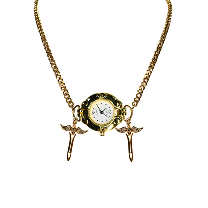 Customize: Single Dial Watch Choker Necklace (Gold)