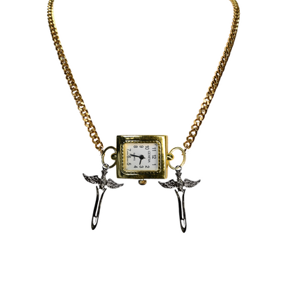 Customize: Single Dial Watch Choker Necklace (Gold)