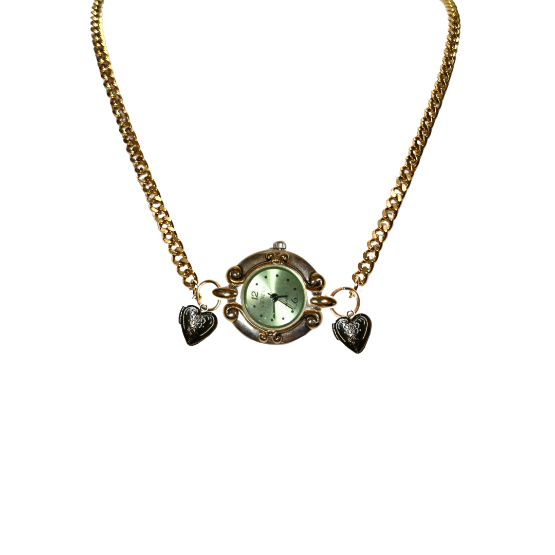 Customize: Single Dial Watch Choker Necklace (Gold)