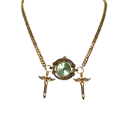 Customize: Single Dial Watch Choker Necklace (Gold)