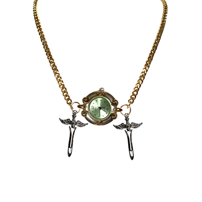 Customize: Single Dial Watch Choker Necklace (Gold)