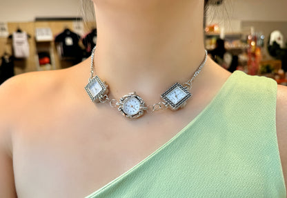 Brand Stainless Steel Watch Choker Necklace