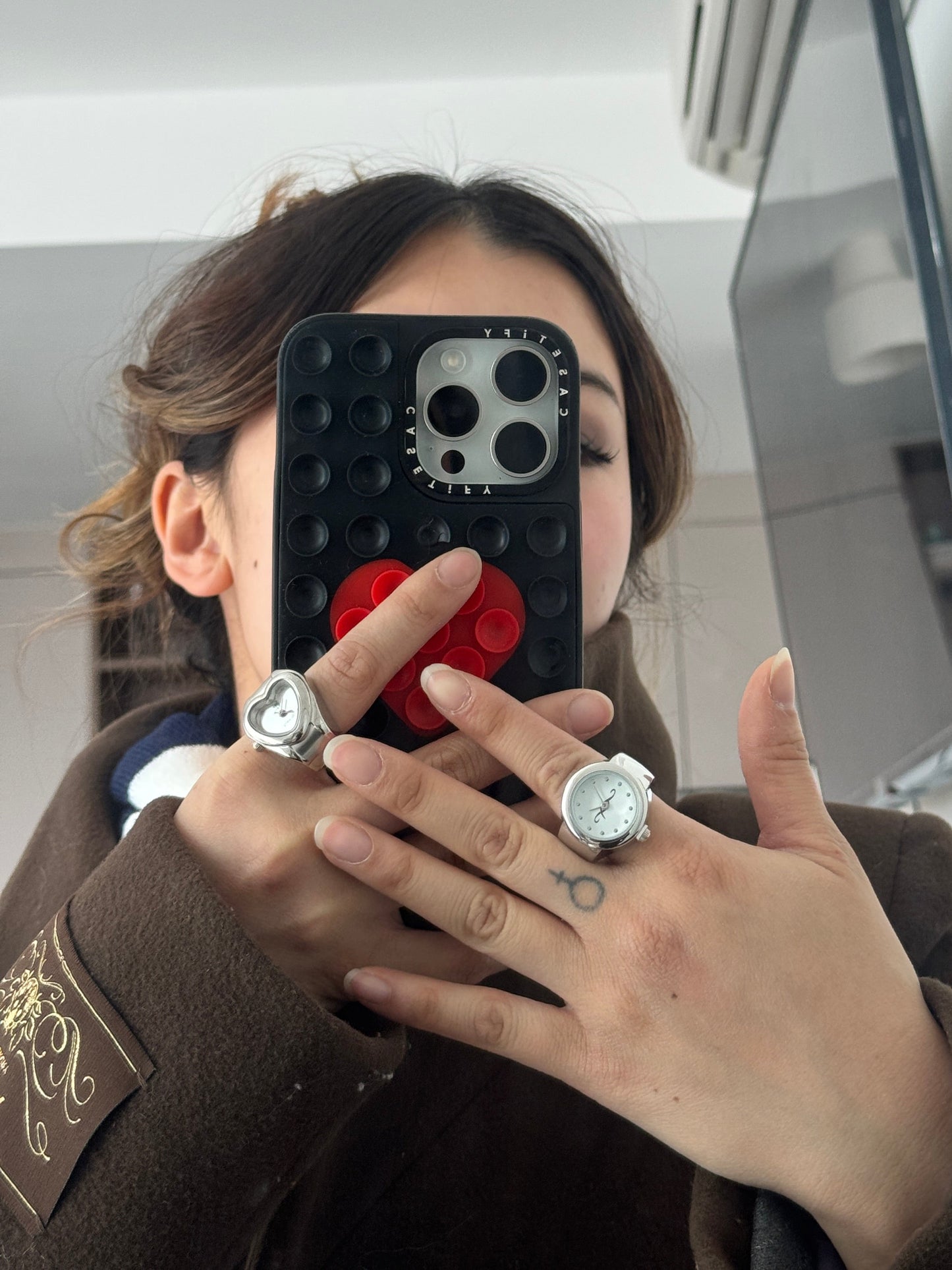 Silver Round Watch Ring