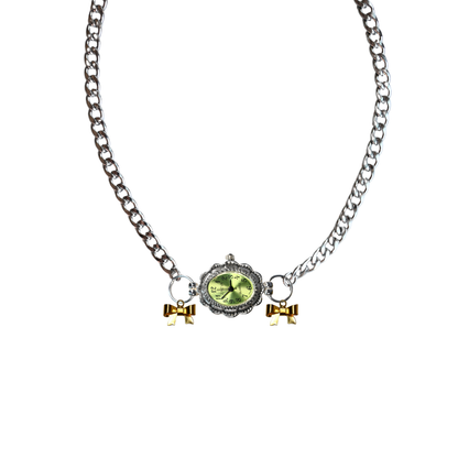 Customize: Single Dial Watch Choker Necklace (Silver)