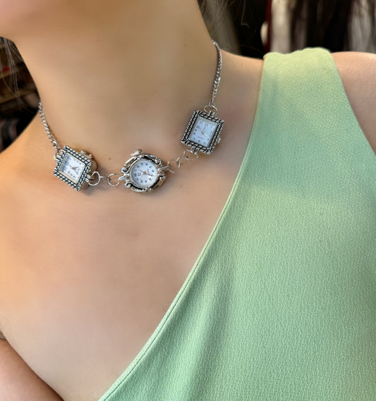 Brand Stainless Steel Watch Choker Necklace