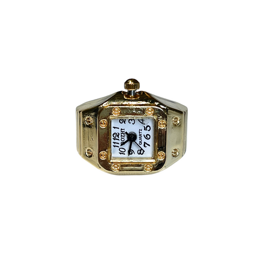 Square Gold Watch Ring