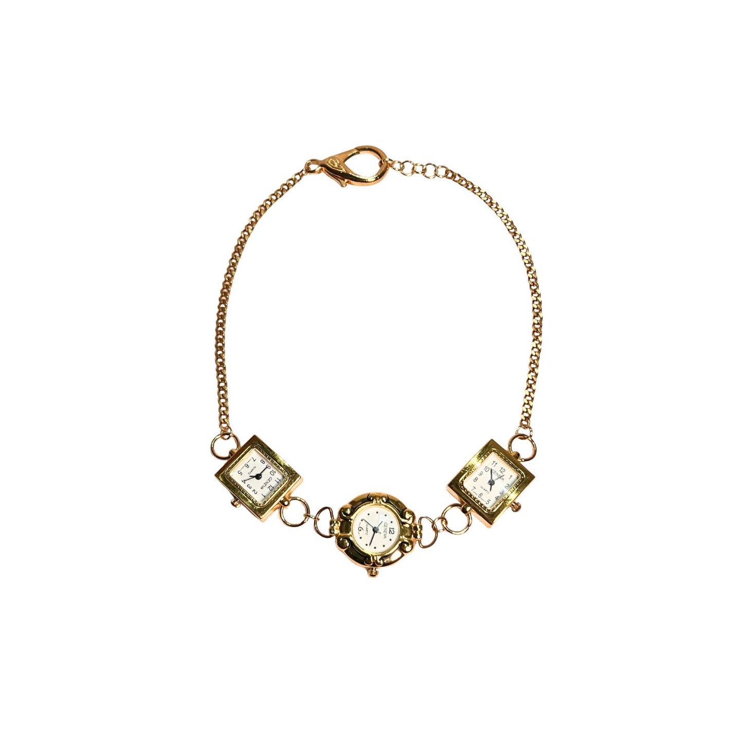 Mixed Shapes Gold Watch Chain Choker
