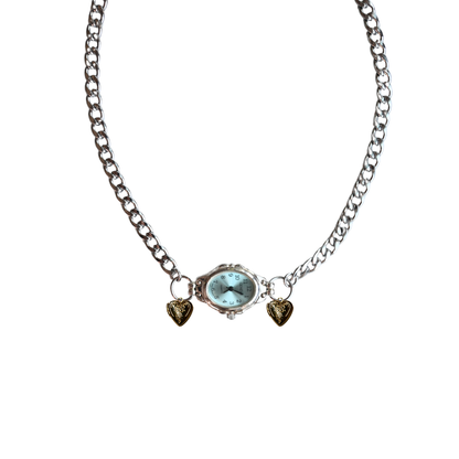 Customize: Single Dial Watch Choker Necklace (Silver)