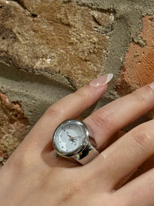 Silver Round Watch Ring