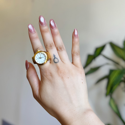 Gold Round Watch Ring