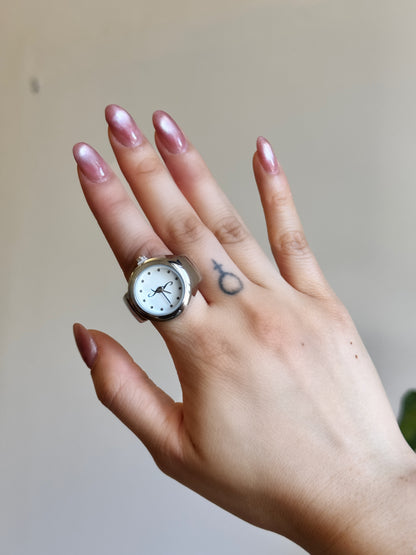 Silver Round Watch Ring
