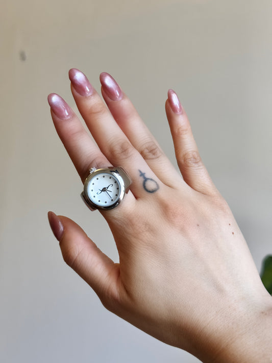 Silver Round Watch Ring