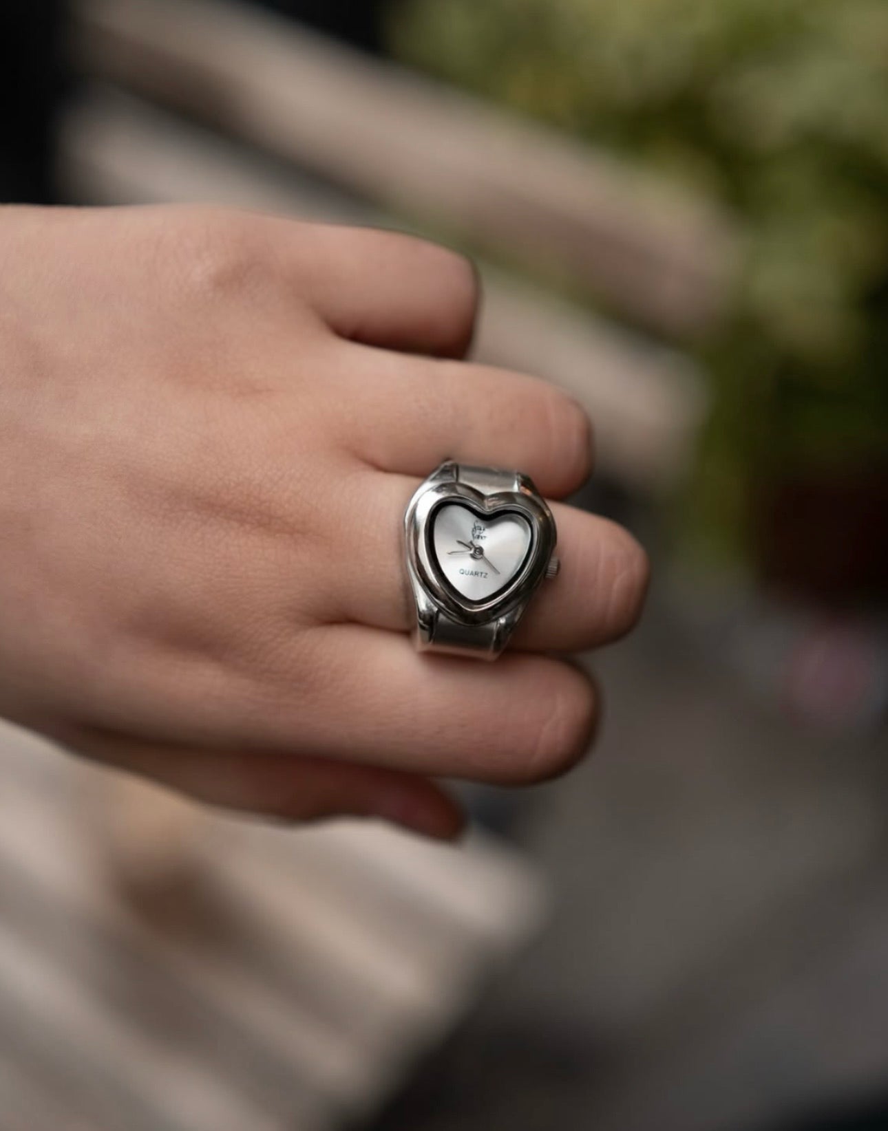 Silver Branded Watch Ring