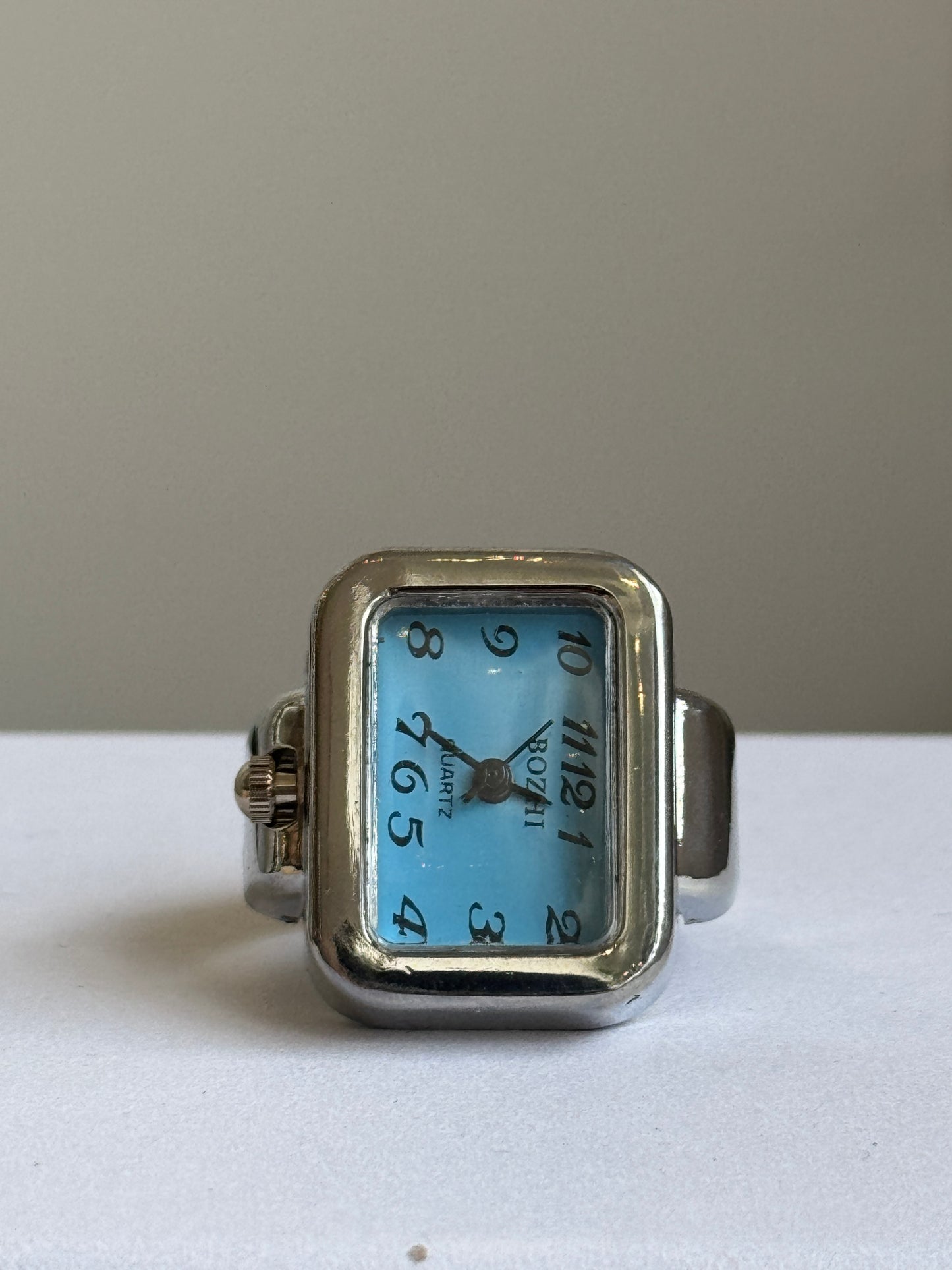 Silver Rectangle Watch Ring