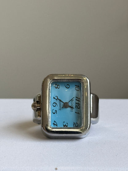Silver Rectangle Watch Ring