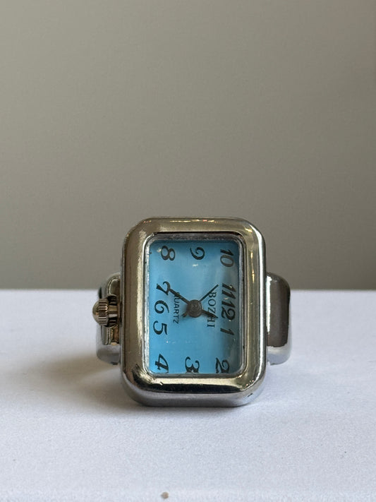 Silver Rectangle Watch Ring